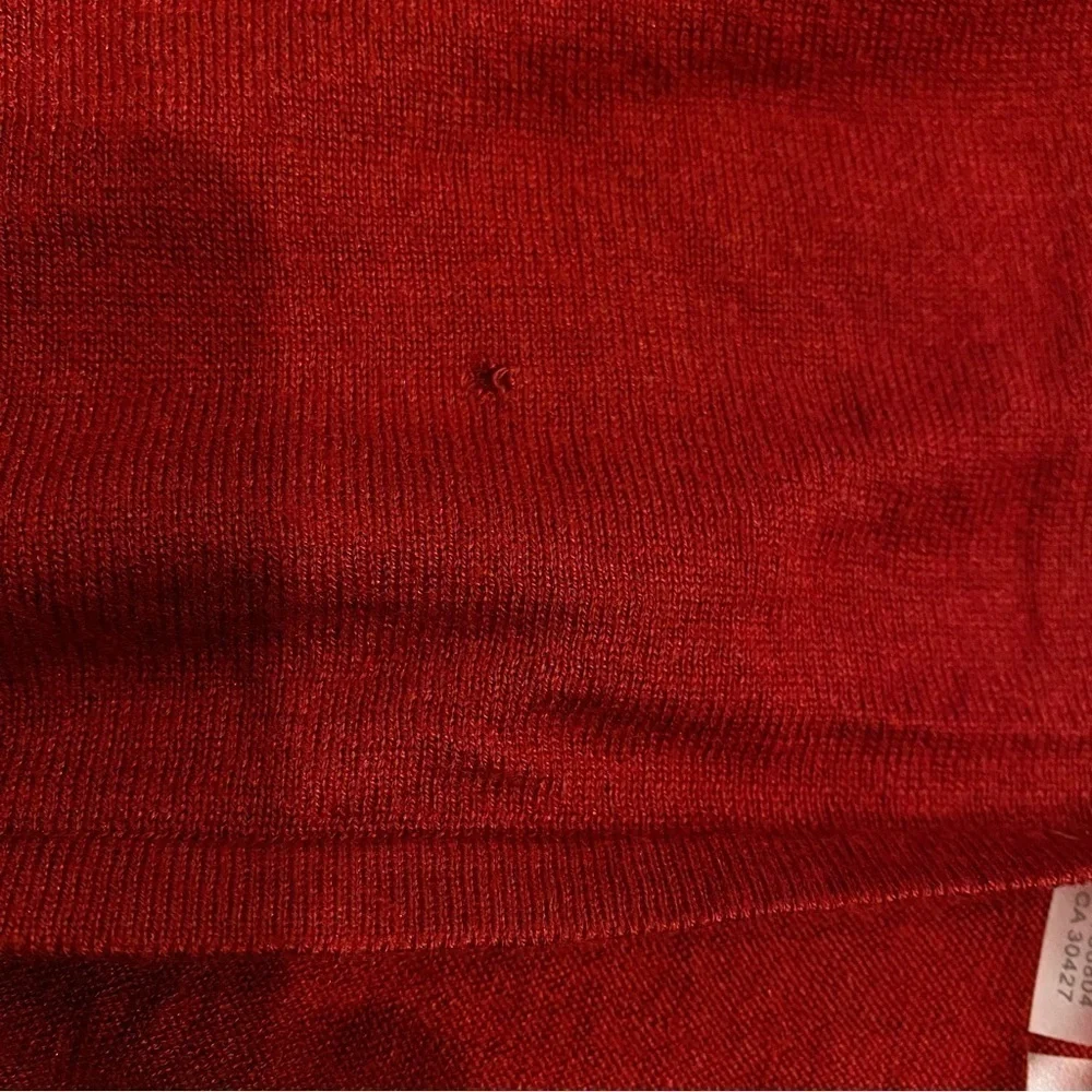 Magaschoni | Silk Cashmere Long Cardigan Maroon Button Front Size Small - Picture 7 of 7